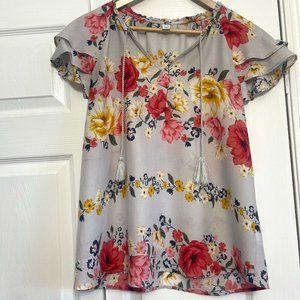 Old Navy Floral Peasant Top Size Medium